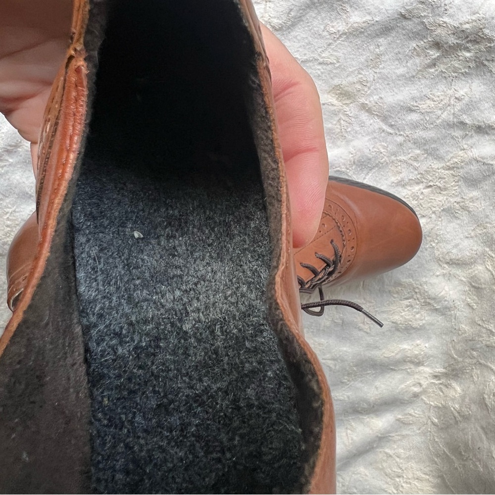 RIEKER Leather Brown Lace Up Comfort Oxford Loafer CottageCore Vintage Size 40 - Picture 8 of 8